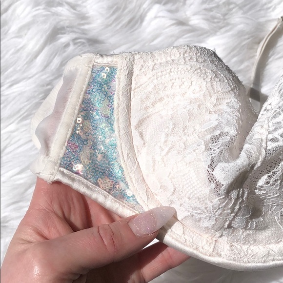 Victoria's Secret Other - Victorias Secret • Dream Angels Lace Iridescent Sequin Pushup Without Padding